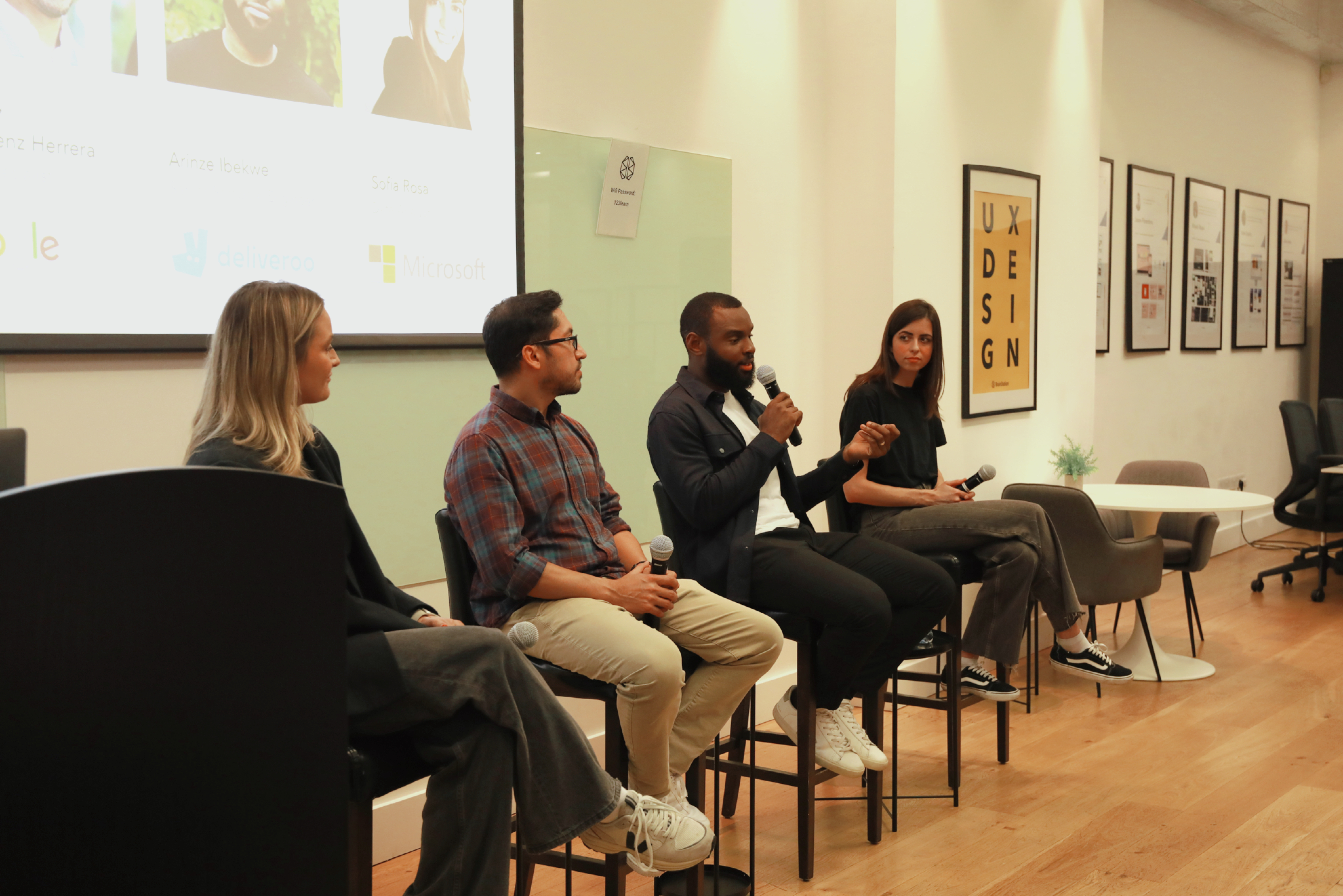 Arinze speaking during a BrainStation session